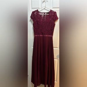 Miusol Women's Formal Sleeveless Floral Lace Bridesmaid Party Maxi Dress